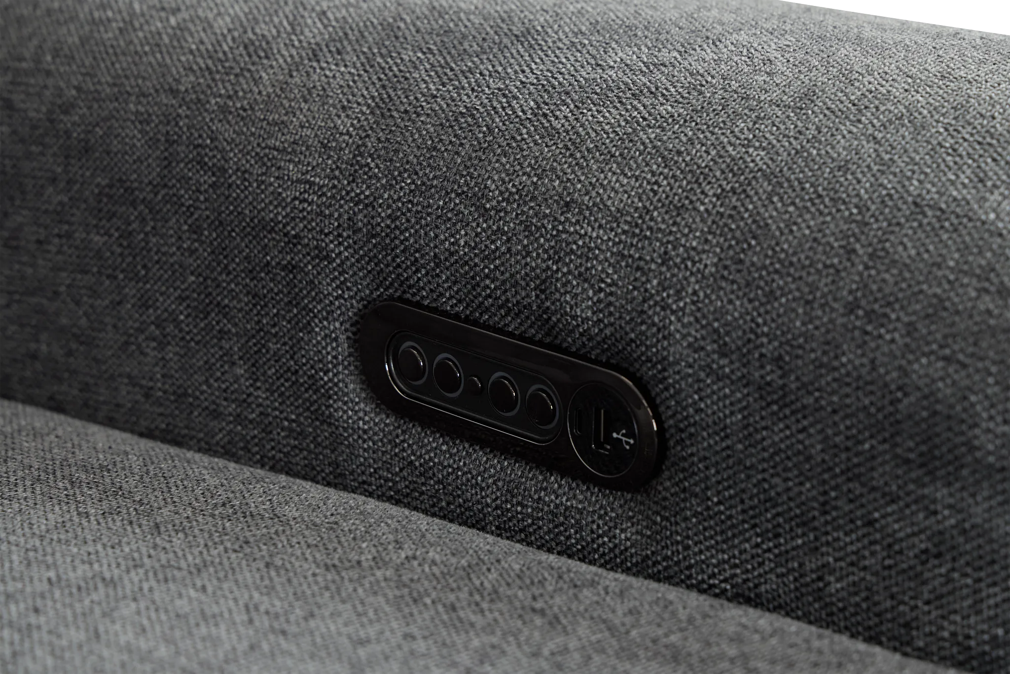 Callum Dark Gray Fabric Small Dual Power Reclining Two-arm Sectional