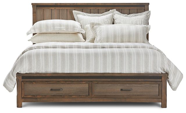 Lancaster Mid Tone Wood Panel Storage Bed (4)