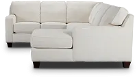 Andie White Fabric Medium Right Chaise Sectional