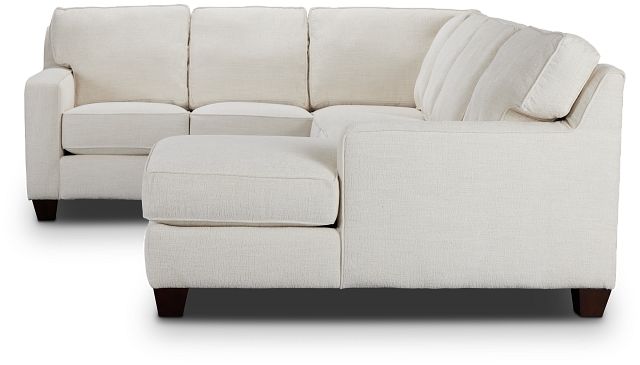 Andie White Fabric Medium Right Chaise Sectional