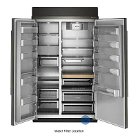 Kitchenaid 748 Series Black 48" Built In Side By Side Refrigerator