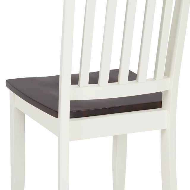Santos White Two-tone Table, 4 Chairs & Bench (8)