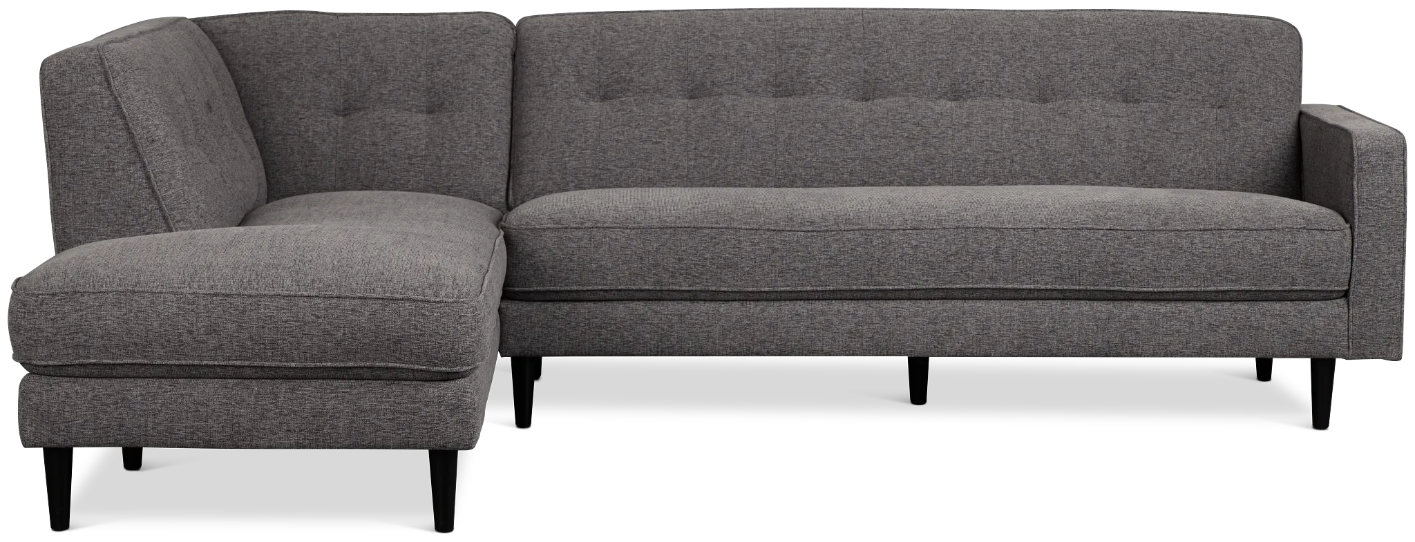 Milo Gray Fabric Small Left Bumper Sectional