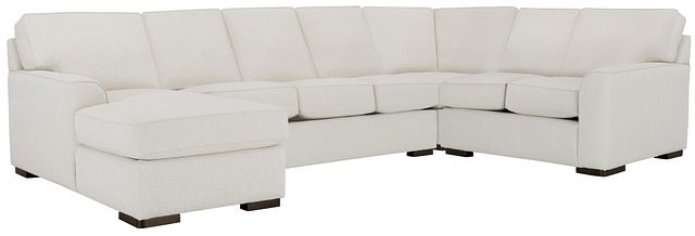 Austin White Cool Mfoam Left Chaise Memory Foam Sleeper Sectional