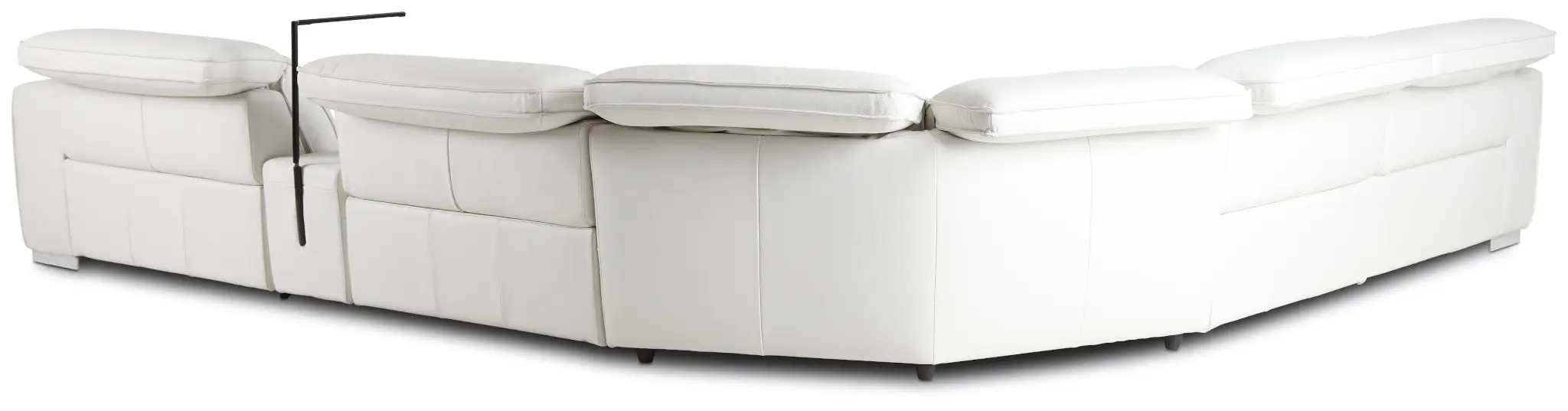 Reva White Leather Medium Dual Power 2-arm Reclining Sectional Reva White Leather Medium Dual Power 2-arm Reclining Sectional