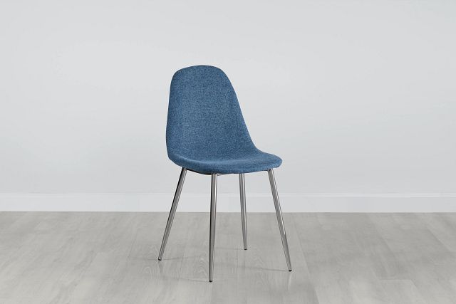 Havana Blue Upholstered Side Chair W/ Chrome Legs (0)