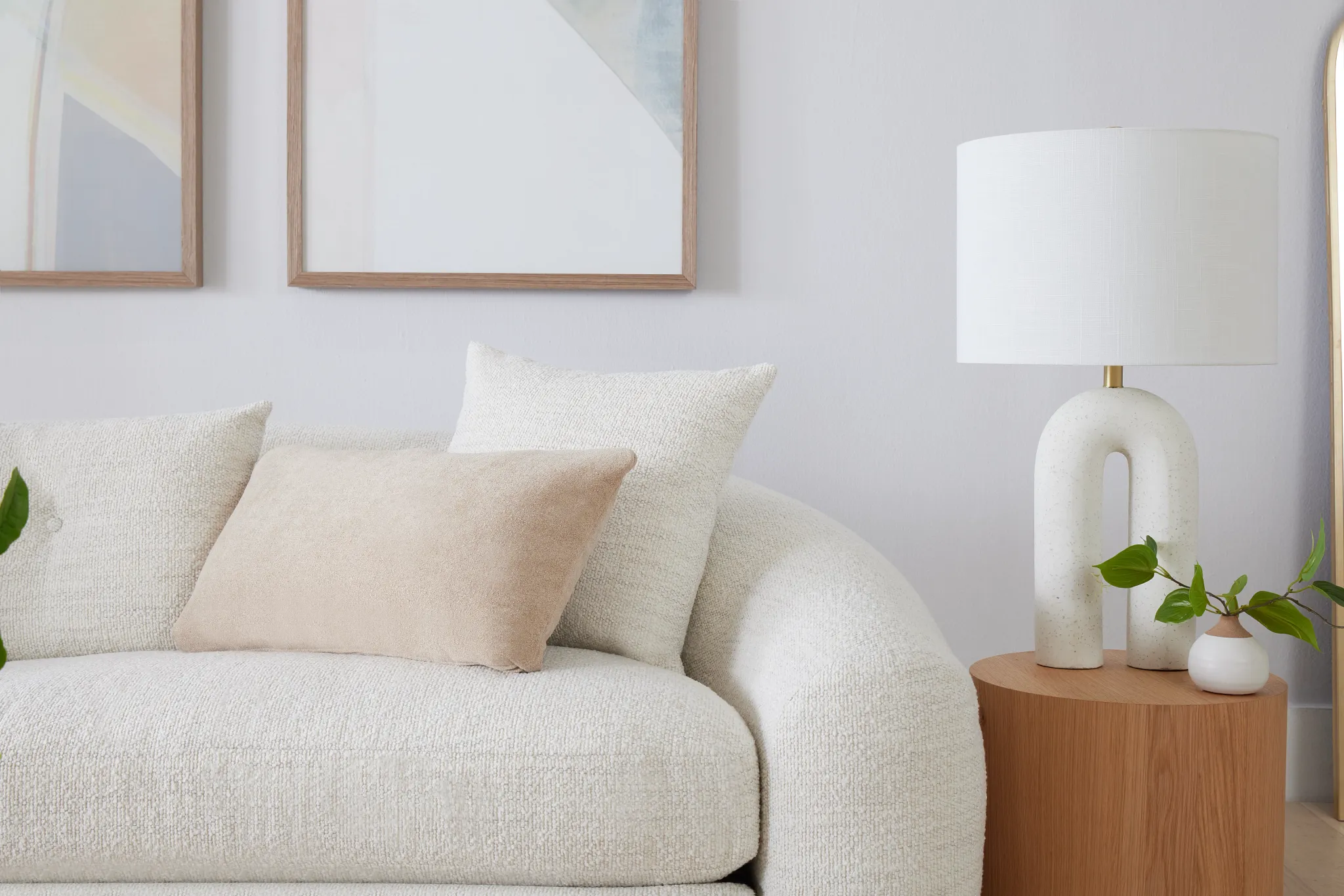 Kaya White Fabric Sofa