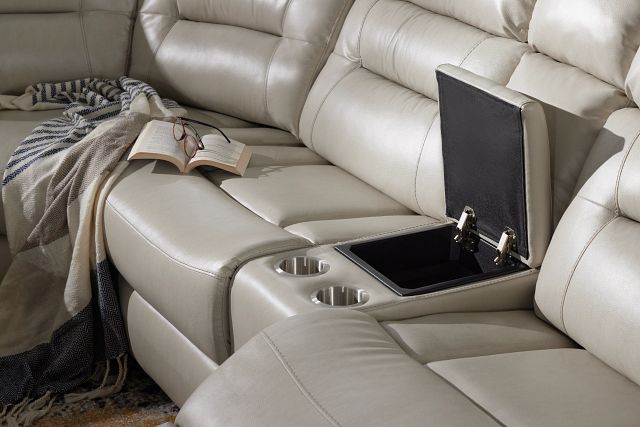 Toby Light Gray Micro Medium Dual Power 2-arm Reclining Sectional