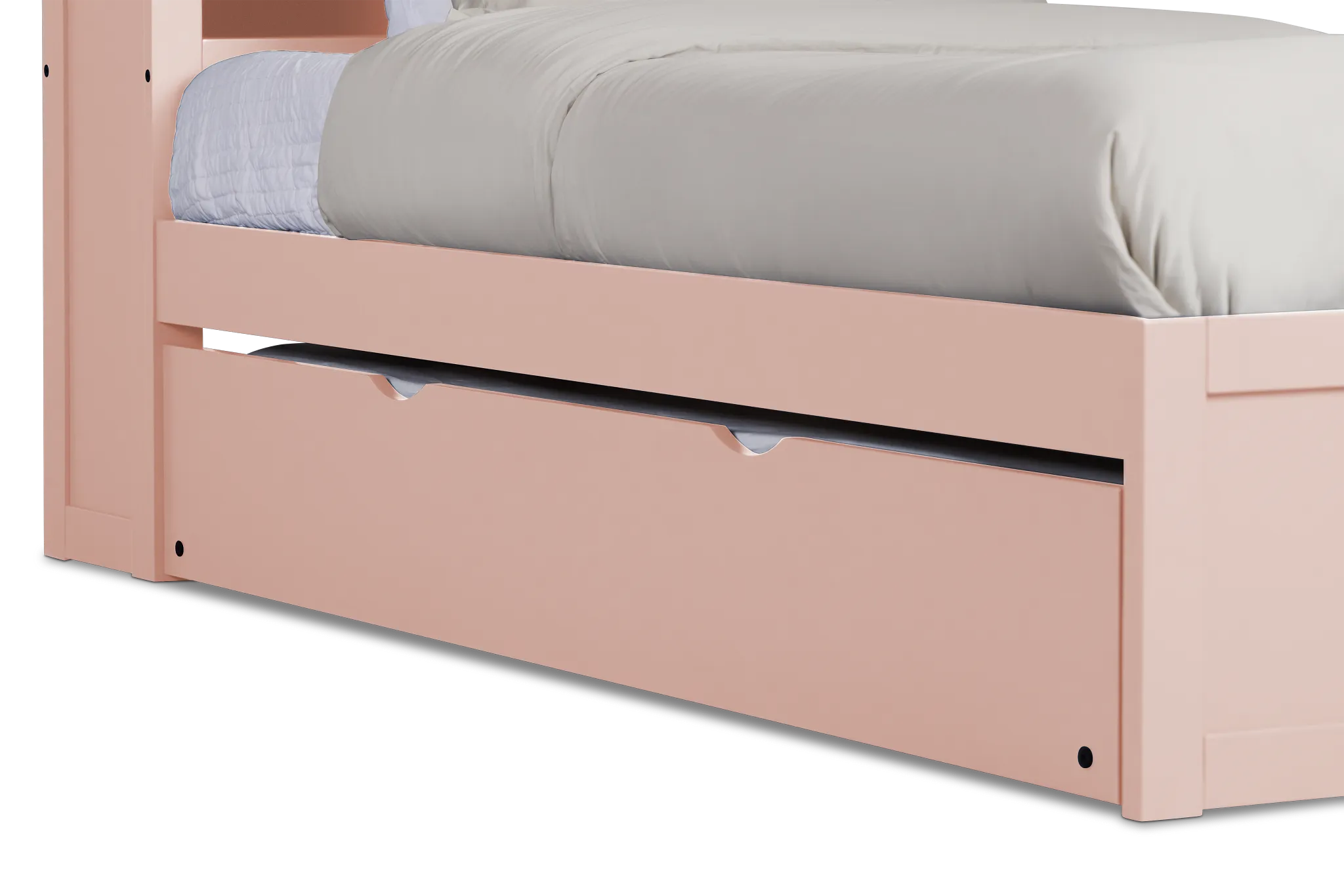 Charleston Pink Bookcase Trundle Bed