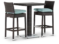 Zen Teal 27" Pub Table & 2 Barstools