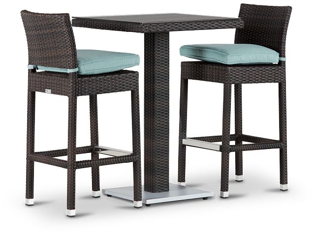 Zen Teal 27" Pub Table & 2 Barstools