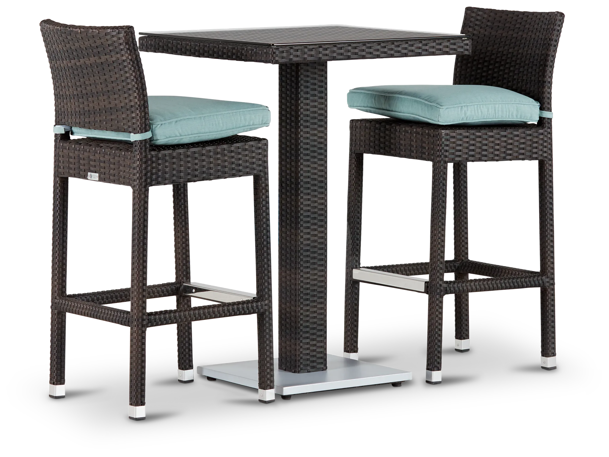 Zen Teal 27" Pub Table & 2 Barstools
