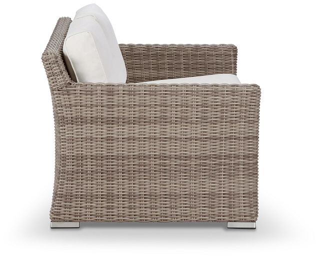 Raleigh White Woven Loveseat (2)