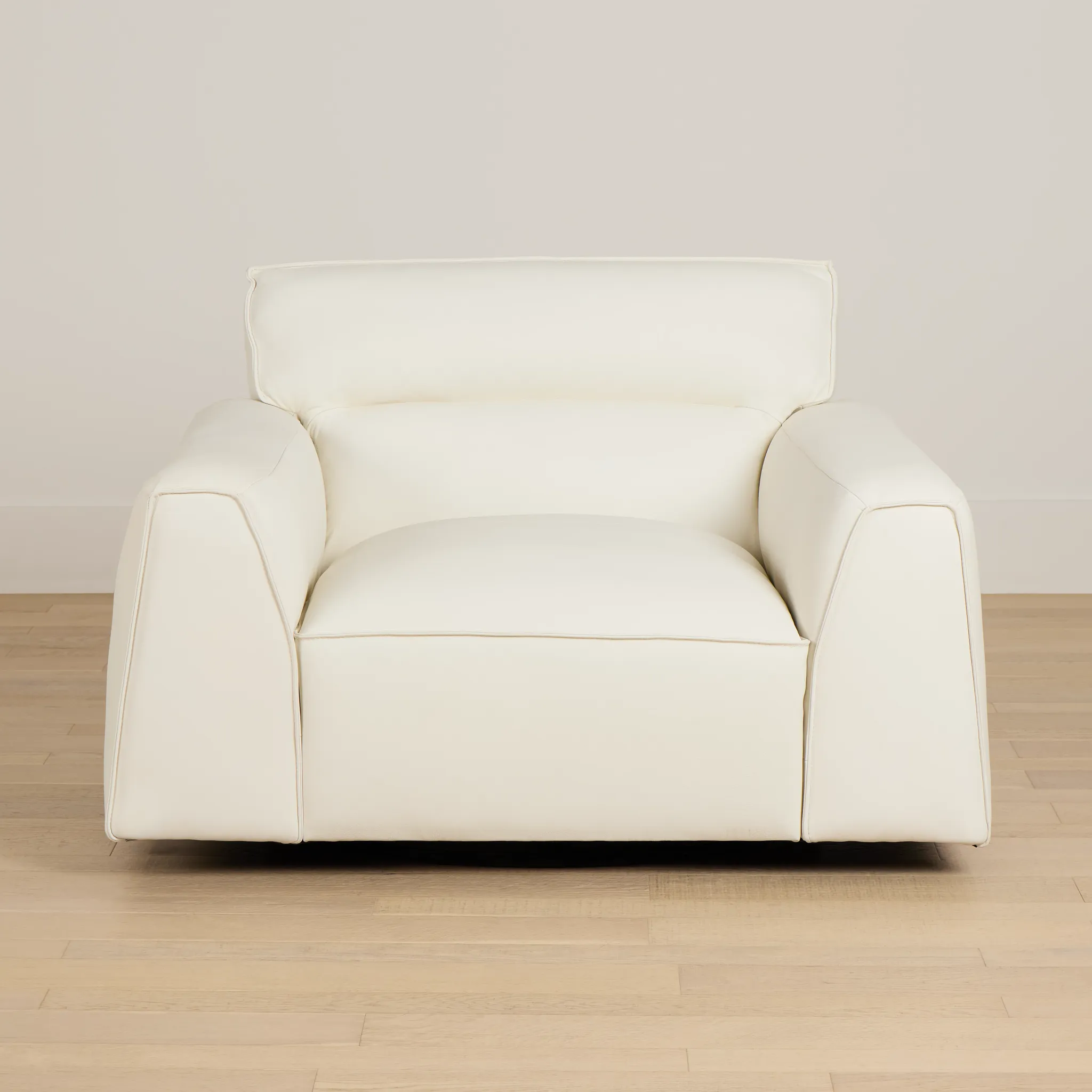 Blanca White Leather Swivel Chair