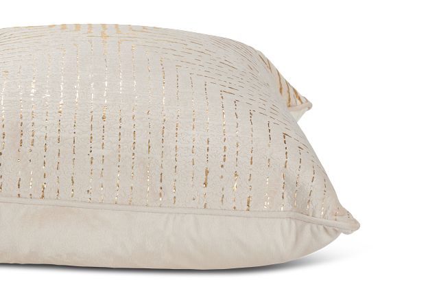 Lara Beige 22" Square Accent Pillow