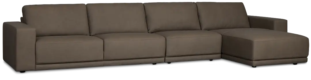 Kellan Dark Gray Leather Small Right Chaise Sectional Kellan Dark Gray Leather Small Right Chaise Sectional
