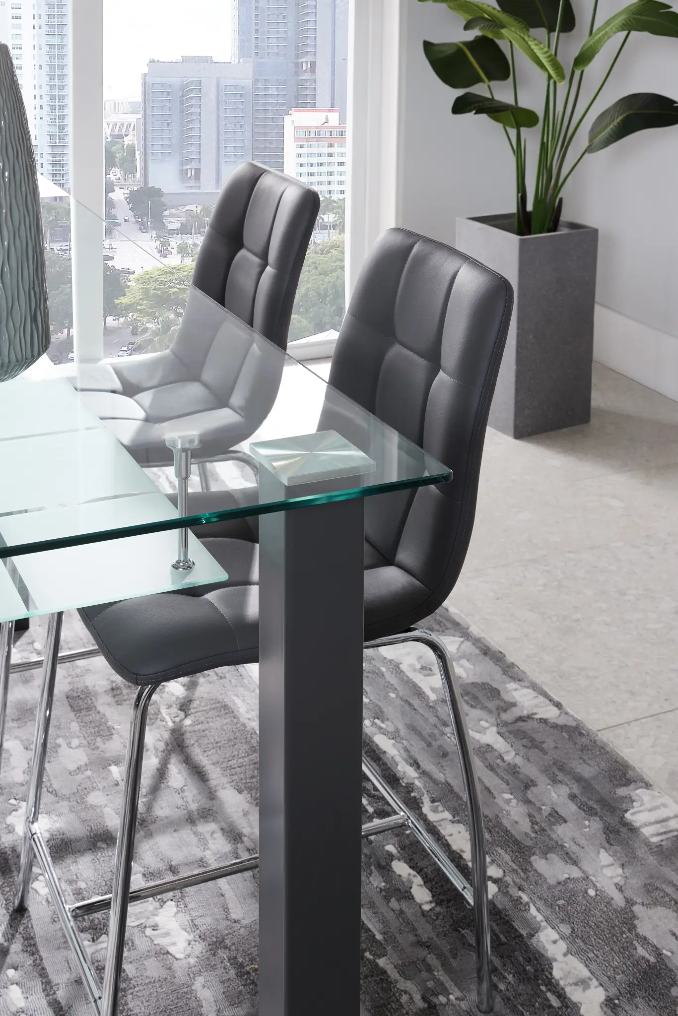 Vienna Dark Gray Rect High Table & 4 Barstools Vienna Dark Gray Rect High Table & 4 Barstools