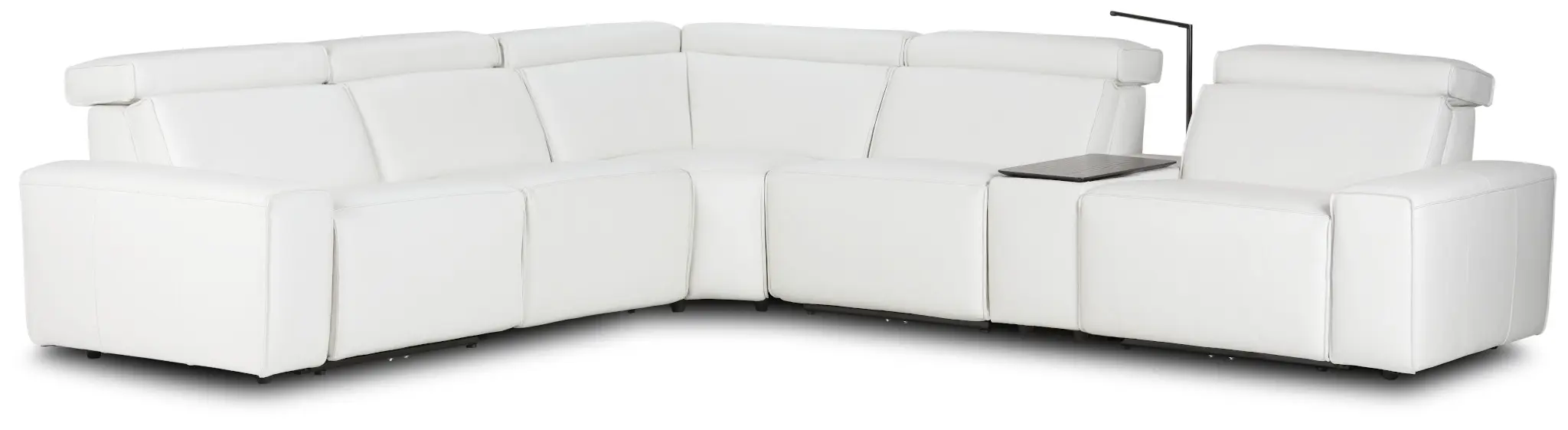 Carmelo White Leather Medium Triple Power 2-arm Sectional Carmelo White Leather Medium Triple Power 2-arm Sectional