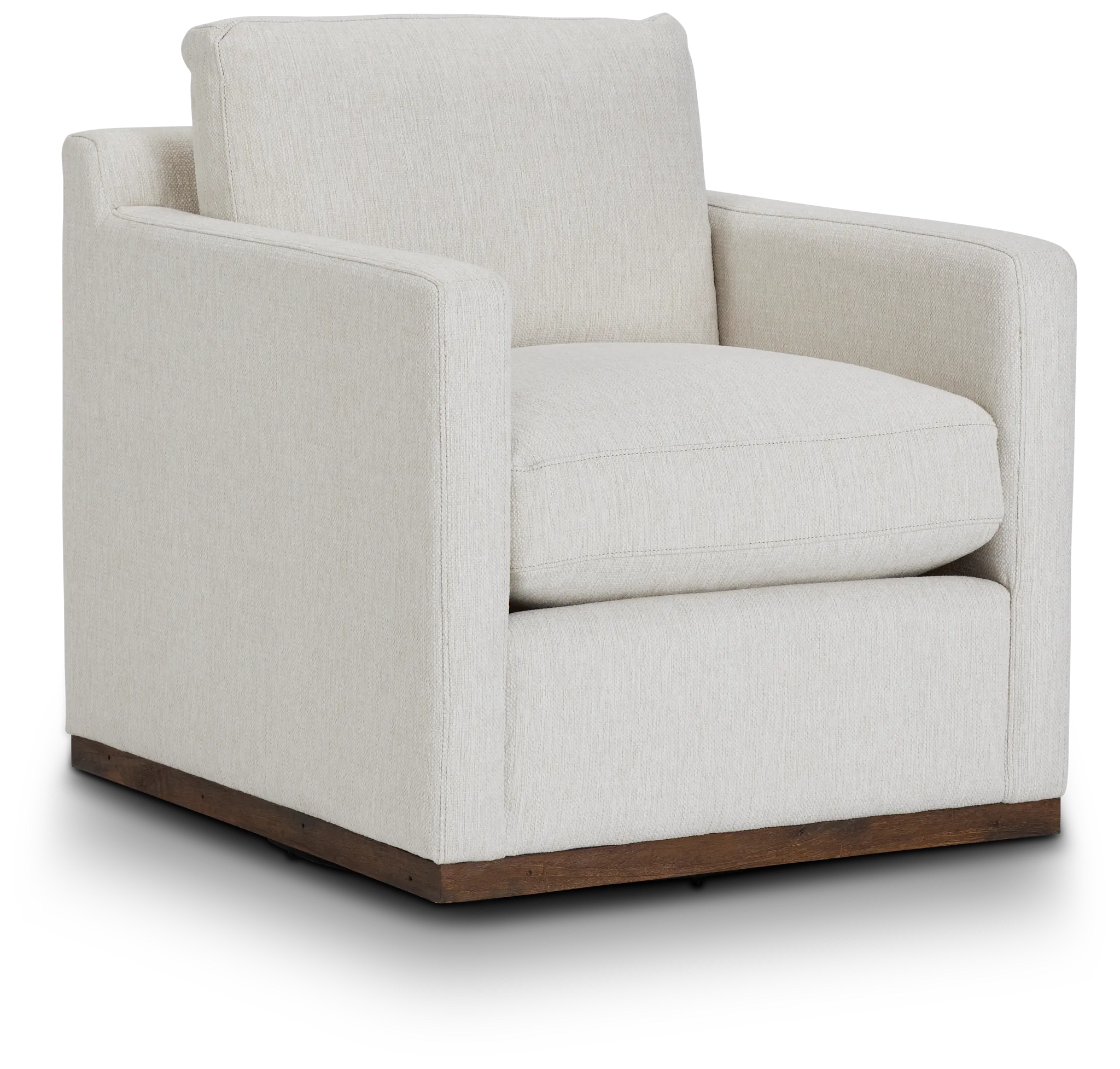 Mckenzie White Fabric Swivel Accent Chair