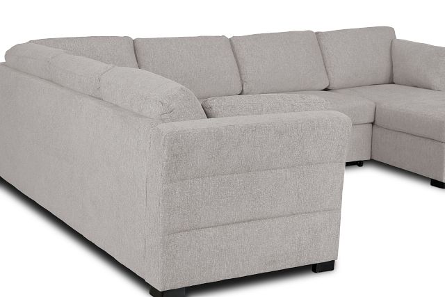 Amber Light Gray Fabric Large Right Chaise Sleeper Sectional