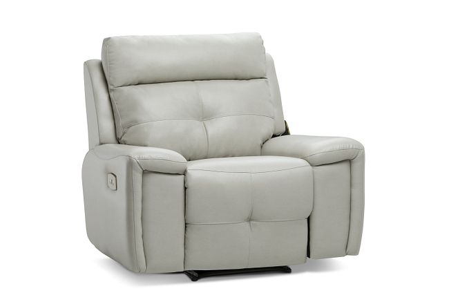 Chandler Light Gray Micro Power Recliner