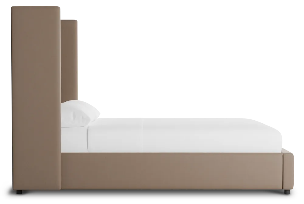 Captiva Joya Beige 60" Upholstered Shelter Bed