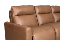 Edison Dark Brown Lthr/vinyl Medium Triple Power 2-arm Sectional
