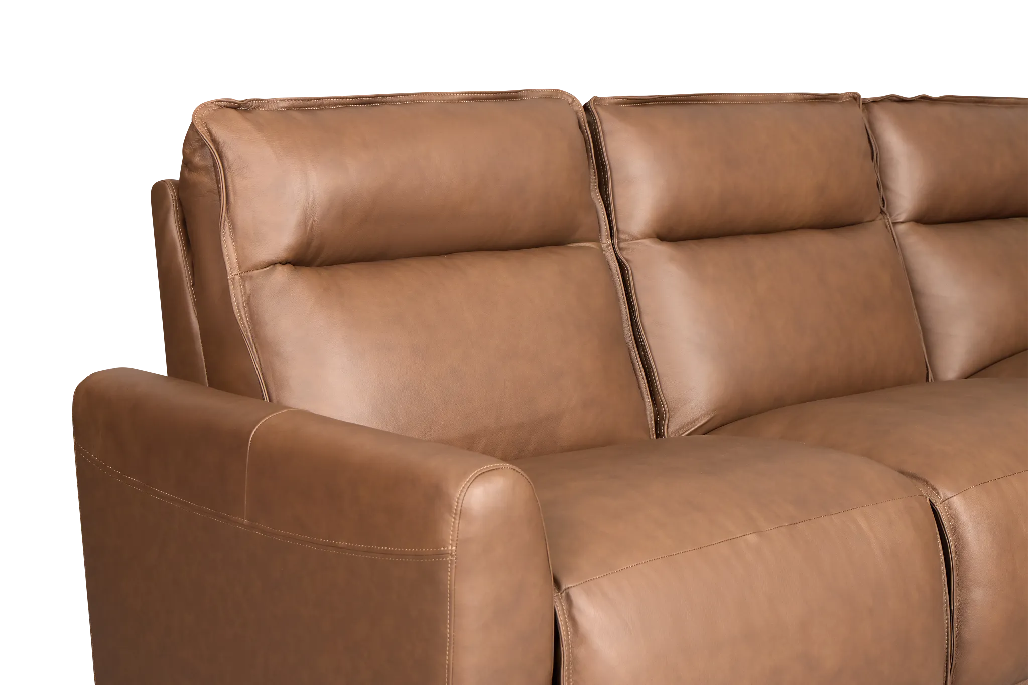 Edison Dark Brown Lthr/vinyl Medium Triple Power 2-arm Sectional