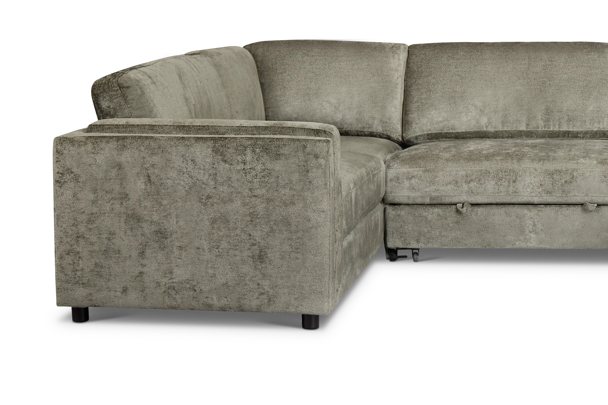 Farren Dark Green Fabric Medium Right Chaise Sleeper Sectional