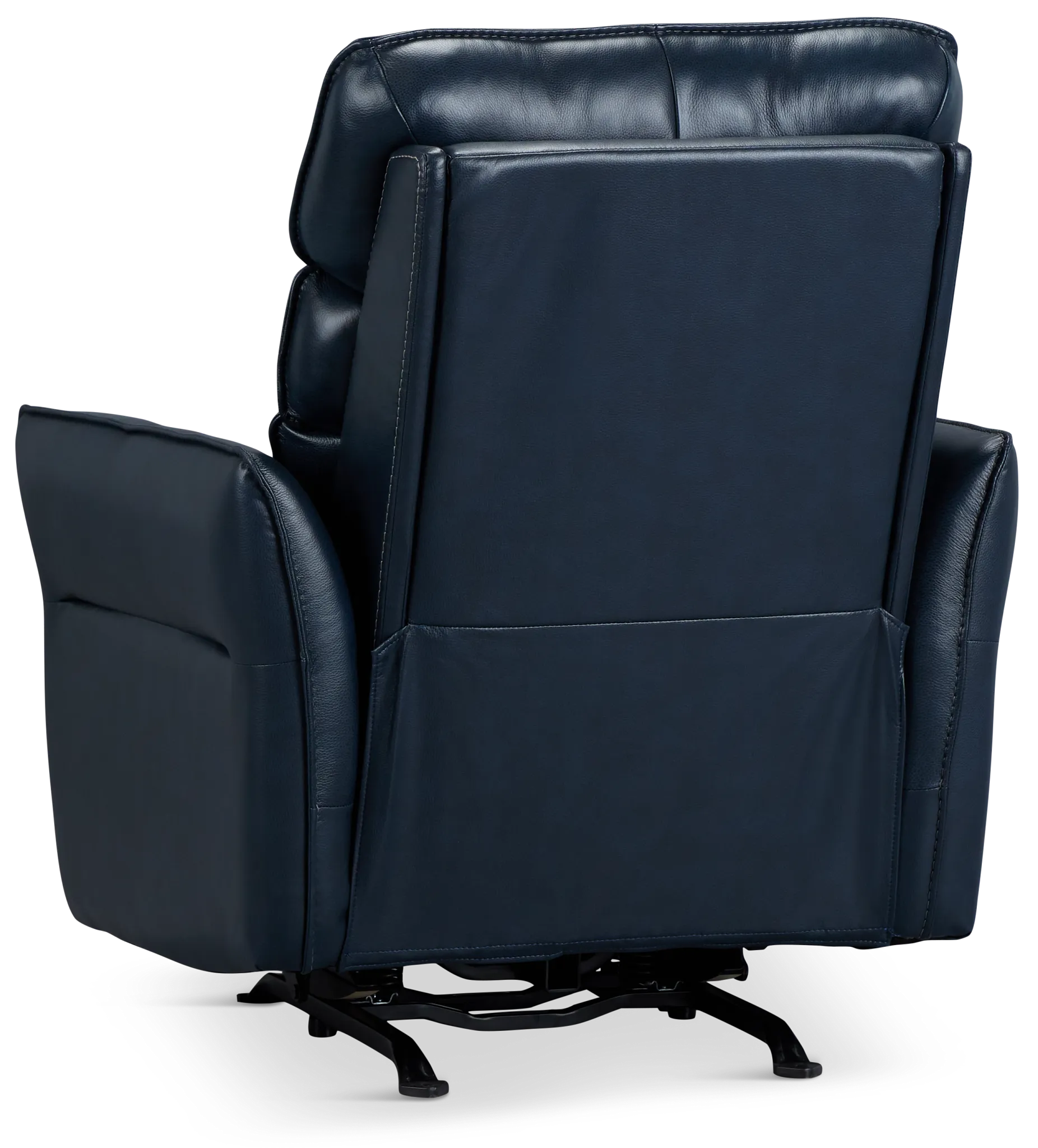 Preston Dark Blue Lthr/vinyl Power Recliner With Heat And Massage