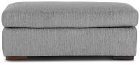 Alpha Light Gray Fabric Ottoman