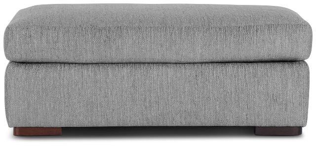 Alpha Light Gray Fabric Ottoman