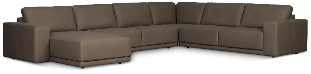 Kellan Dark Gray Leather Medium Left Chaise Sectional Kellan Dark Gray Leather Medium Left Chaise Sectional