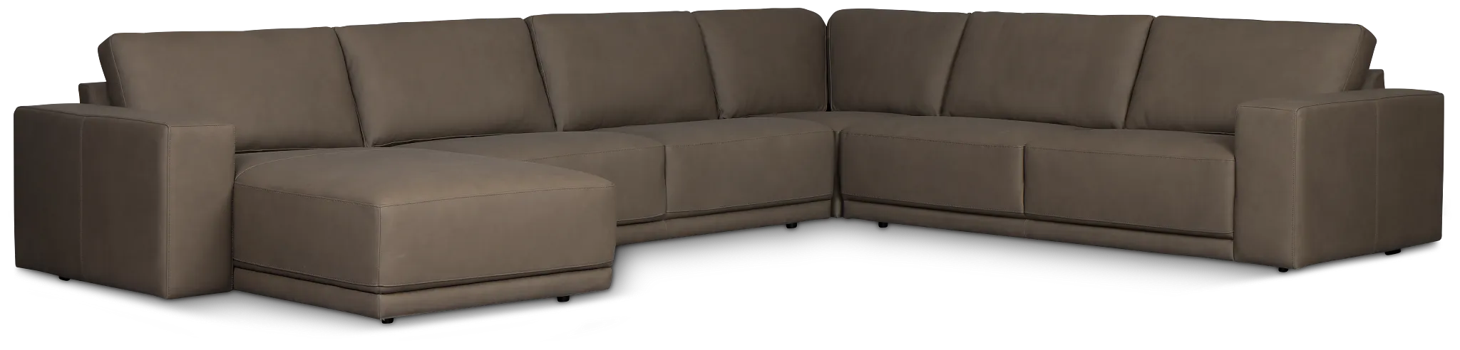 Kellan Dark Gray Leather Medium Left Chaise Sectional