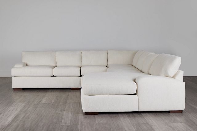 Alpha White Fabric Large Right Chaise Sectional (0)