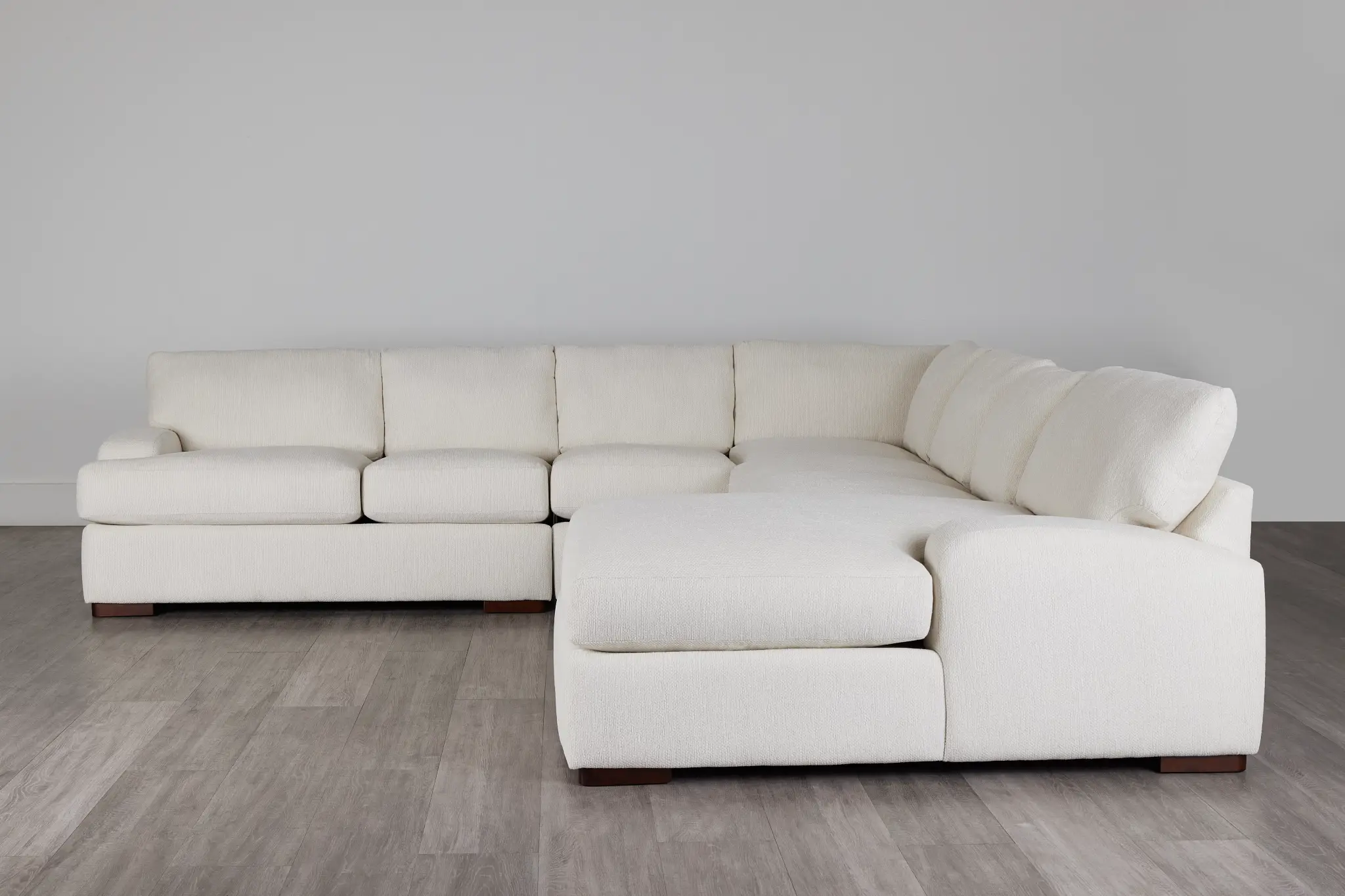 Alpha White Fabric Large Right Chaise Sectional Alpha White Fabric Large Right Chaise Sectional