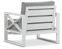 Linear White Dark Gray Rocking Chair