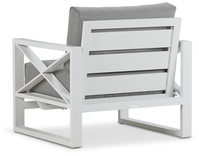 Linear White Dark Gray Rocking Chair