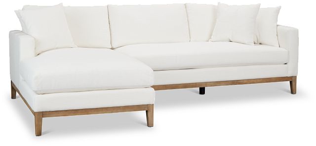 Emma White Fabric Left Chaise Sectional