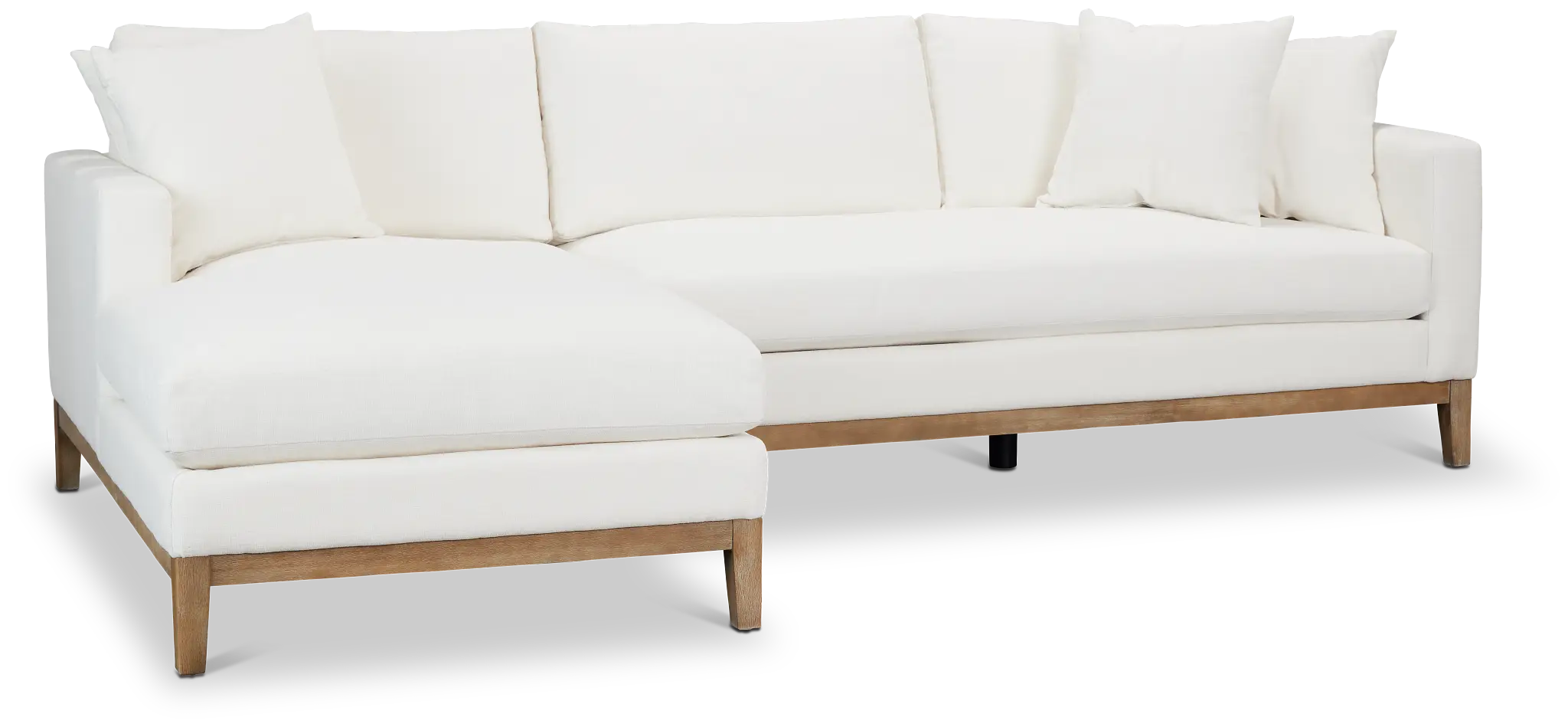 Emma White Fabric Left Chaise Sectional Emma White Fabric Left Chaise Sectional