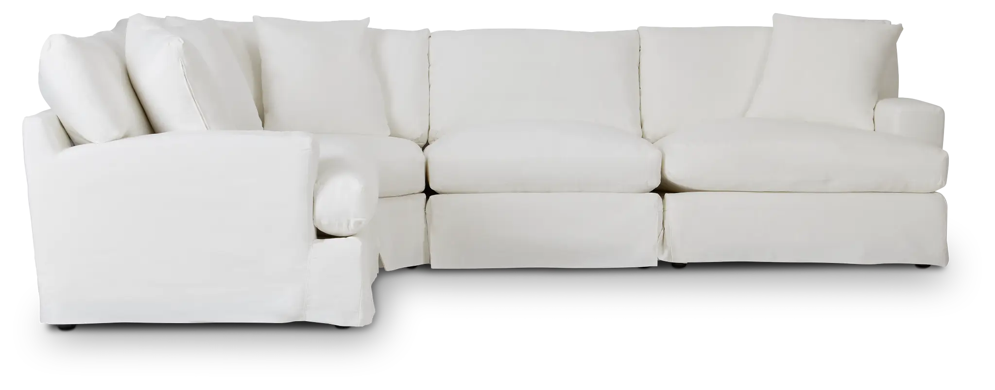 Delilah White Fabric Small Two-arm Sectional Delilah White Fabric Small Two-arm Sectional