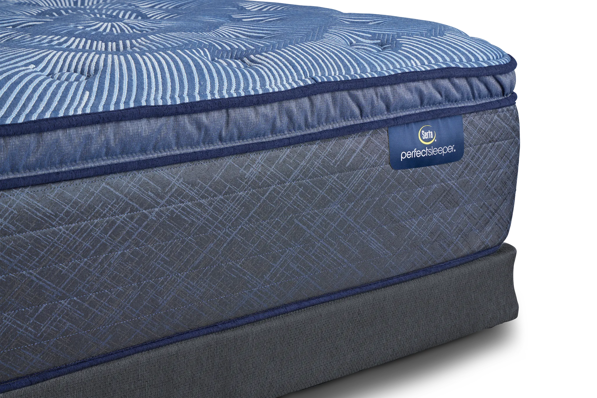Serta Perfect Sleeper Cobalt Calm Plush Low-profile Mattress Set