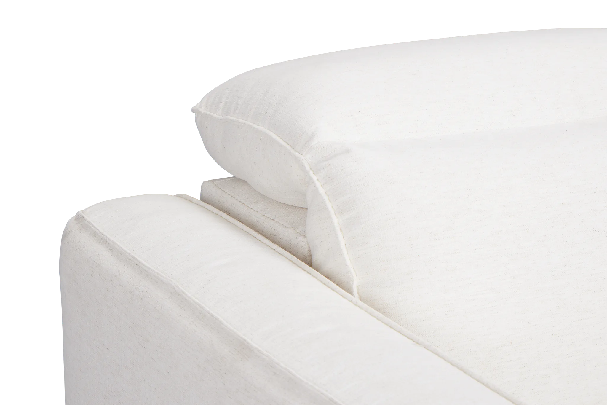 Ryland White Fabric Small Two-arm Power Reclining Sectional