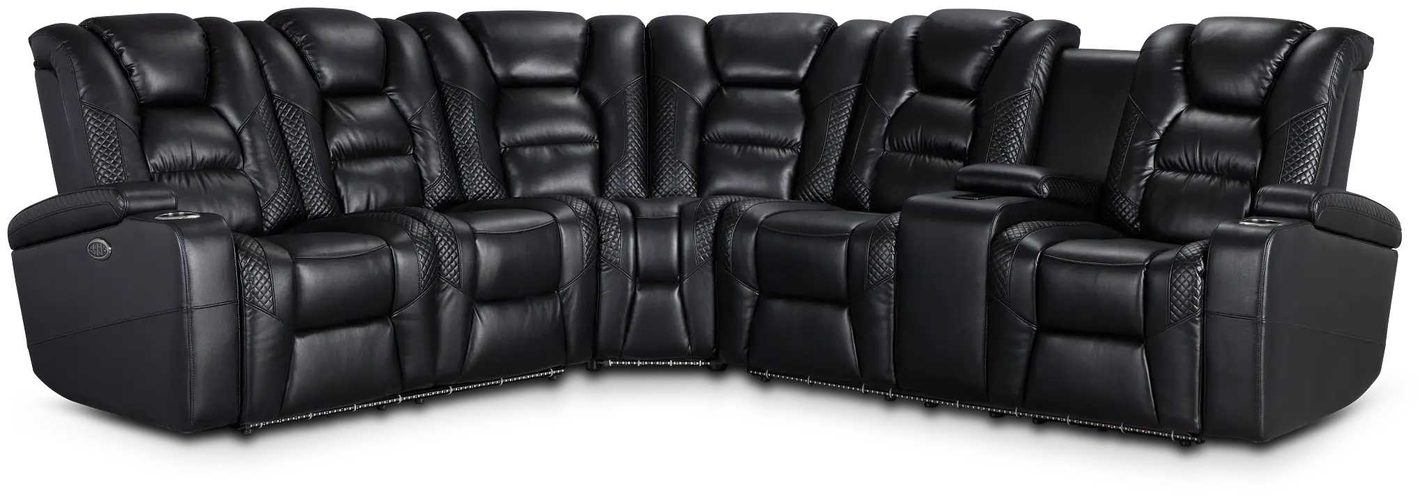 Troy Black Micro Right Console Love Reclining Sectional Troy Black Micro Right Console Love Reclining Sectional