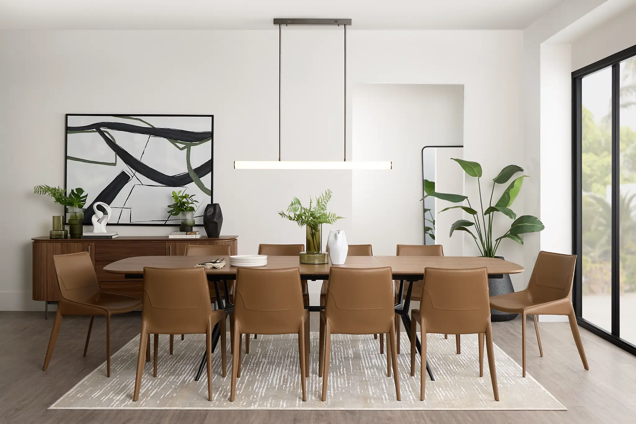 Margo Two-tone Rect Table With 4 Brown Upholstered Side Chairs Margo Two-tone Rect Table With 4 Brown Upholstered Side Chairs