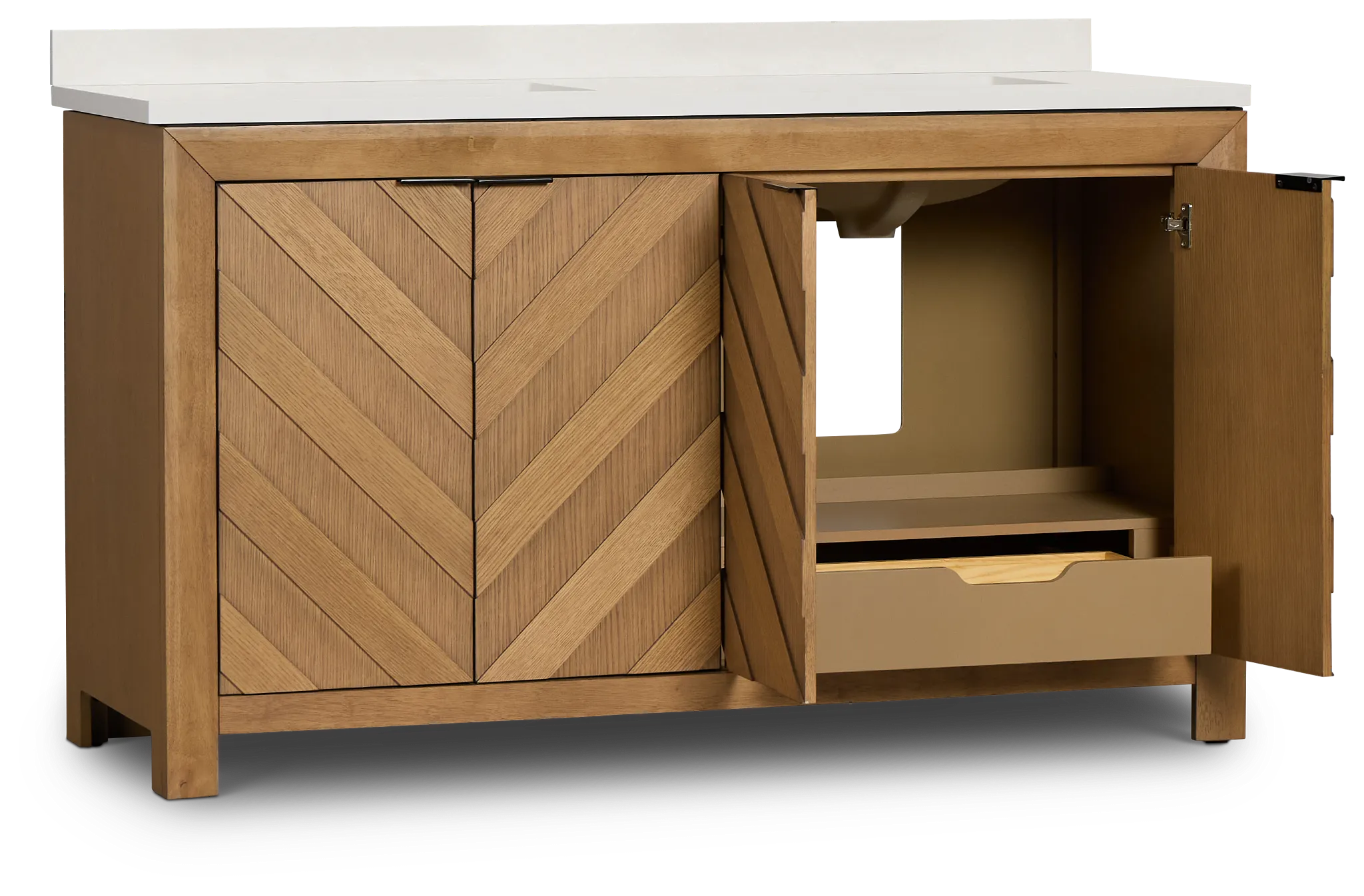 Delray Light Tone 60" Double Bathroom Vanity