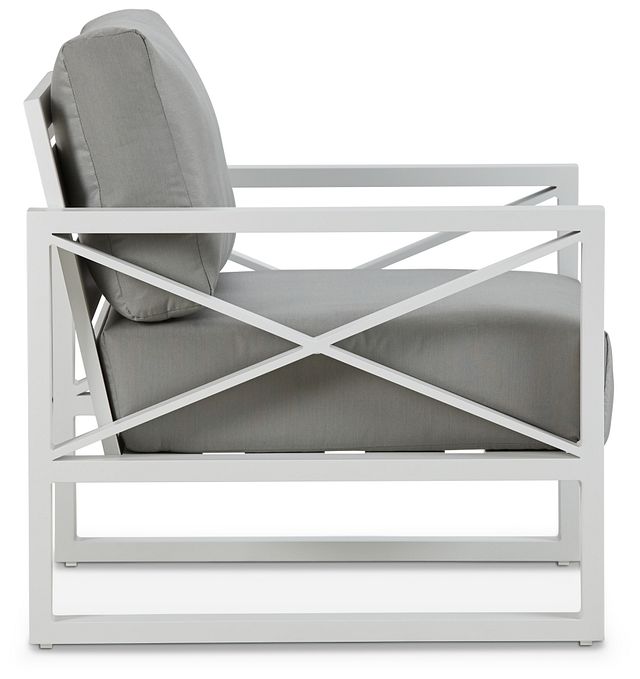 Linear White Dark Gray Aluminum Chair