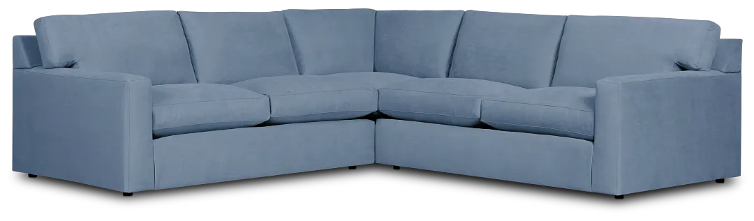 Hudson Blue Fabric Small Two-arm Sectional