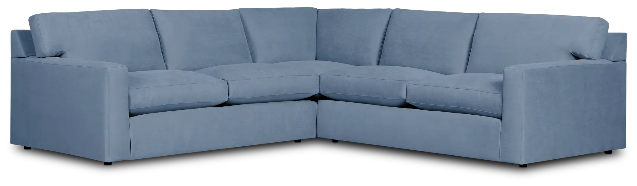 Hudson Blue Fabric Small Two-arm Sectional