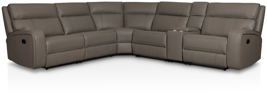 Rhett Gray Micro Small Triple Manually Reclining Two-arm Sectional